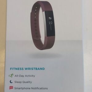 Fitbit Alta Activity Tracker With Band Size L Stainless Steel Tracker PLUM Band